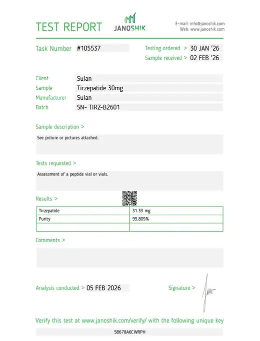 SULAN third-party test report Report #105537