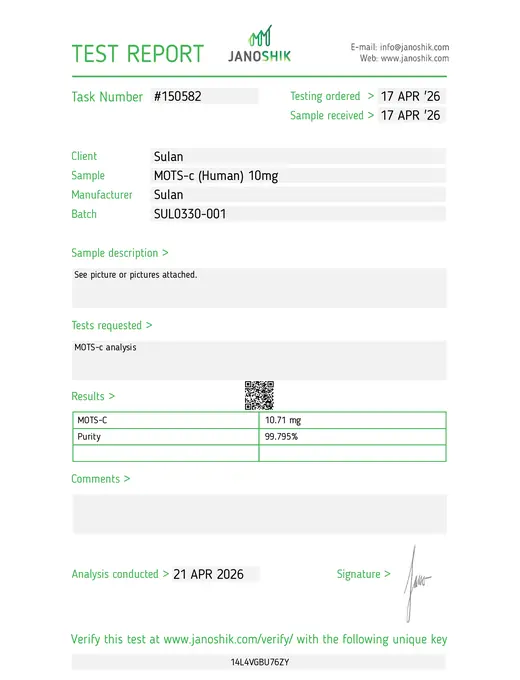 SULAN third-party test report Report #150582
