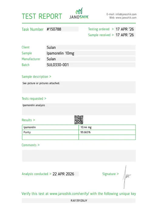 SULAN third-party test report Report #150788