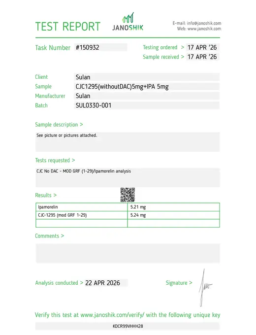 SULAN third-party test report Report #150932